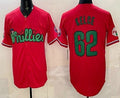 Philadelphia Phillies #62 Jason Kelce Red CLOTHIN Limited Stitched Jersey