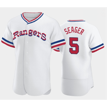 Texas Rangers #5 Corey Seager White CLOTHIN Throwback Stitched Flex Base Jersey