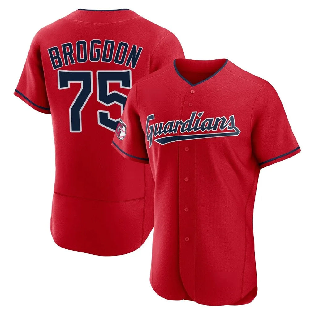 Cleveland Guardians #75 Connor Brogdon Player Red CLOTHIN Limited Elite Home Stitched Jerseys