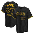 Chicago Cubs #27 Seiya Suzuki Player Black CLOTHIN Snake Skin City Game Stitched Jerseys