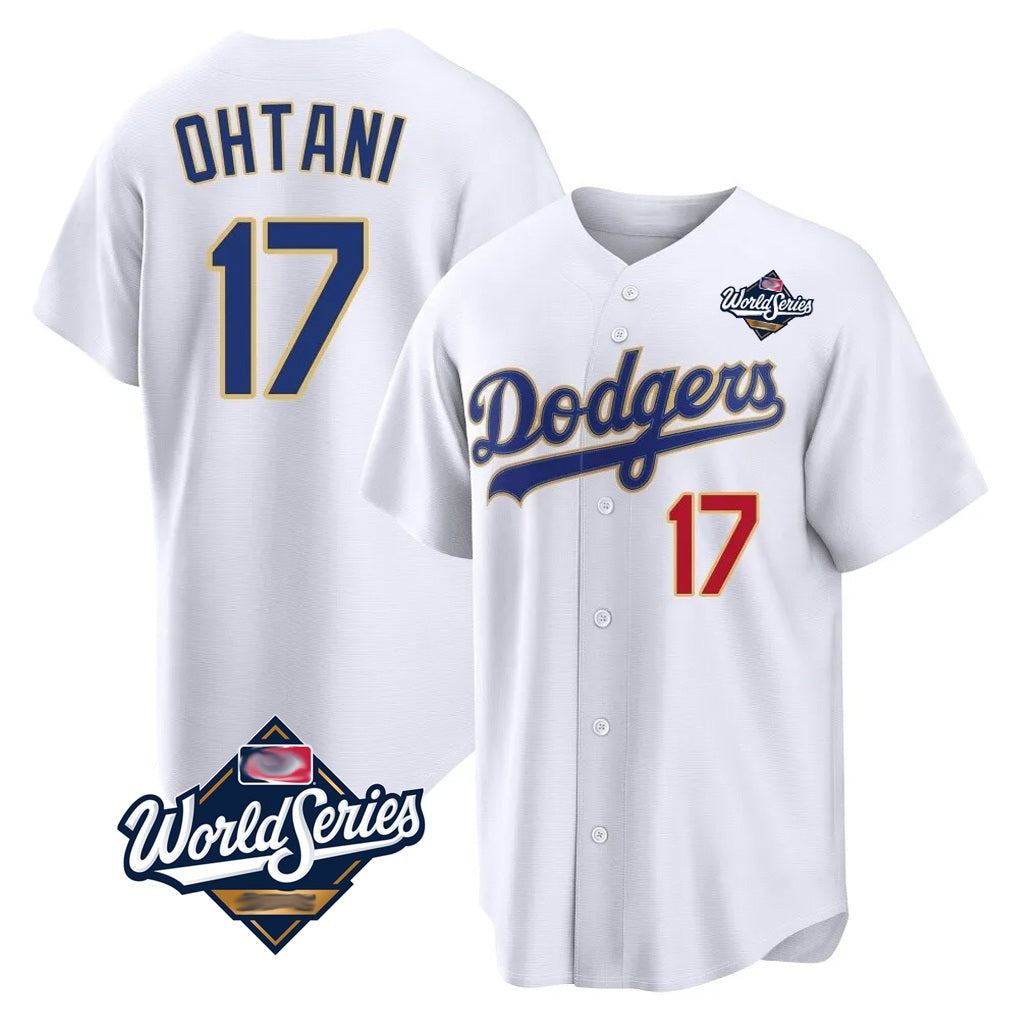 Los Angeles Dodgers #17 Shohei Ohtani Player Gold White CLOTHIN World Series 2026 Collection Stadium Limited Stitched Jerseys
