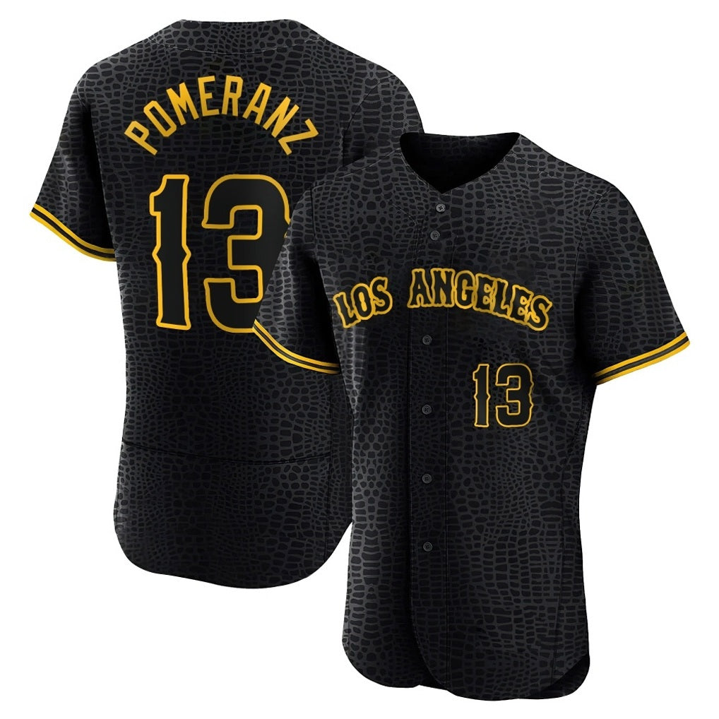 Los Angeles Angels #13 Drew Pomeranz Player Black CLOTHIN Snake Skin City Limited Elite Home Stitched Jerseys