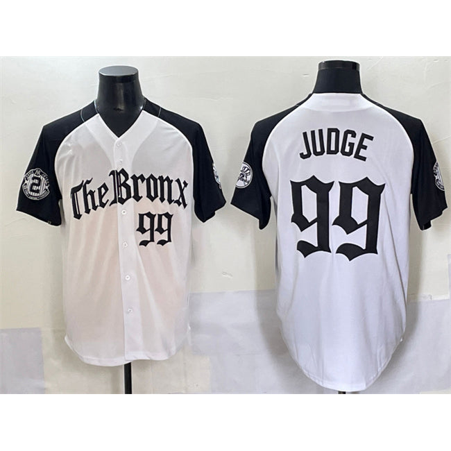 New York Yankees #99 Aaron Judge White Black CLOTHIN 'Gothic Legacy Edition' Vapor Premier Limited Stitched Jersey