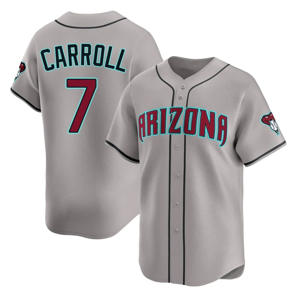 Arizona Diamondbacks #7 Corbin Carroll Player Gray CLOTHIN Road Limited Home Game Stitched Jerseys