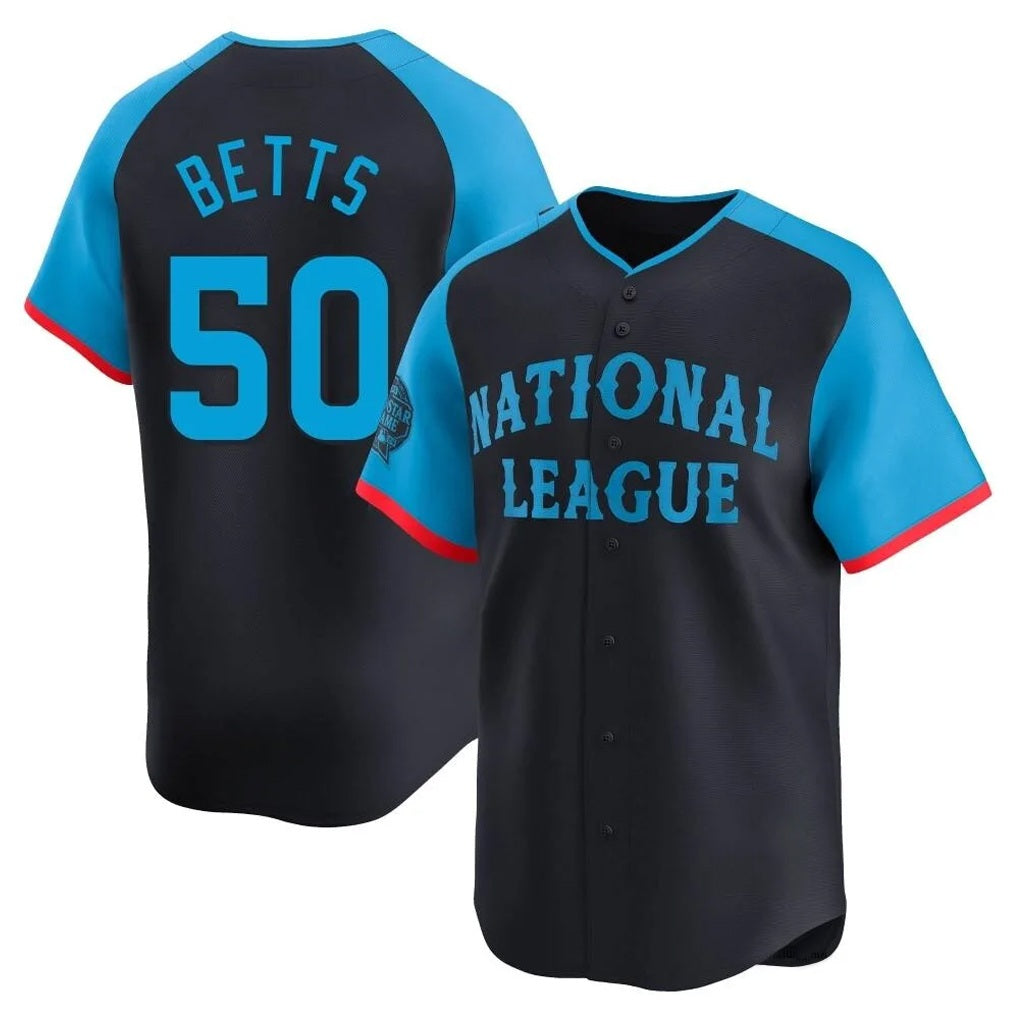 Los Angeles Dodgers #50 Mookie Betts Player Black CLOTHIN National League All-Star Limited Home Stitched Jerseys