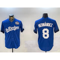 Los Angeles Dodgers #8 Enrique Hernandez Royal CLOTHIN 2024 World Series City Connect Cool Base Stitched Jersey