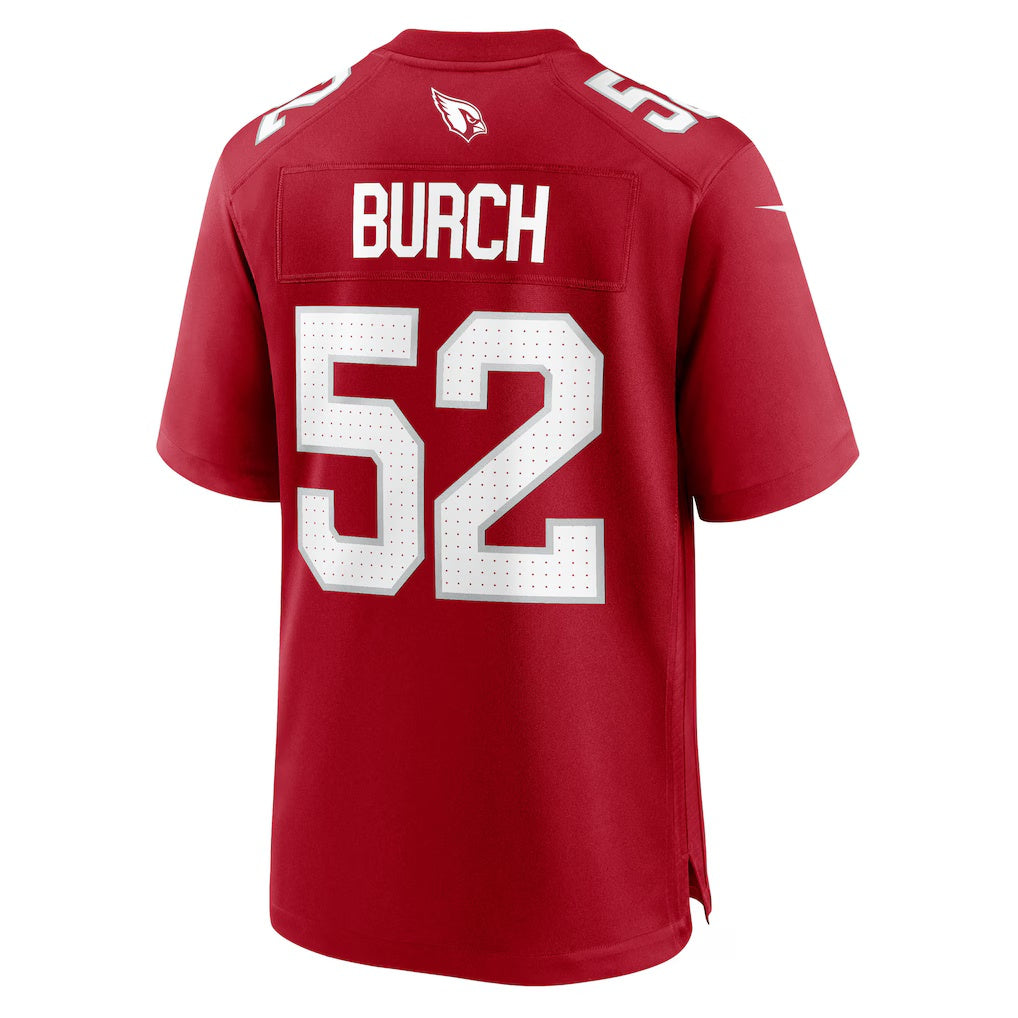 A.Cardinals #52 Jordan Burch Cardinal CLOTHIN Team Game Jersey