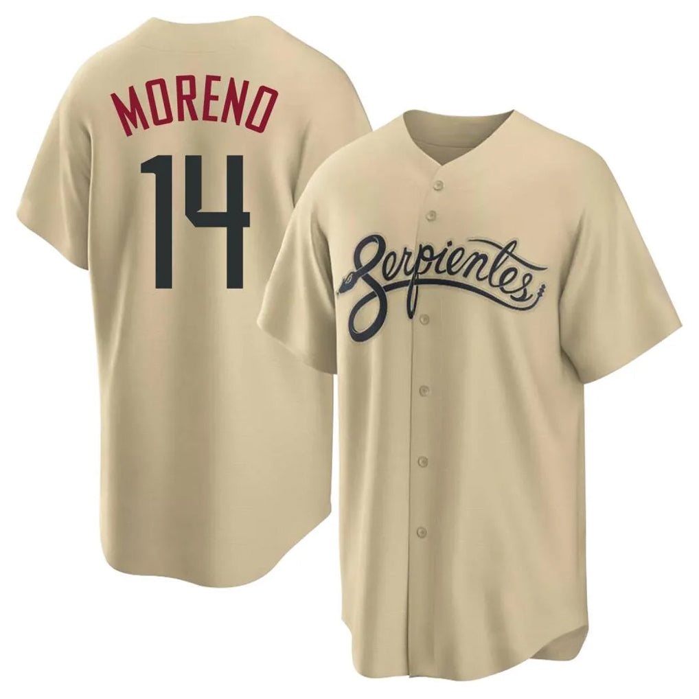 Arizona Diamondbacks #14 Gabriel Moreno Player Tan CLOTHIN City Connect Home Game Stitched Jerseys