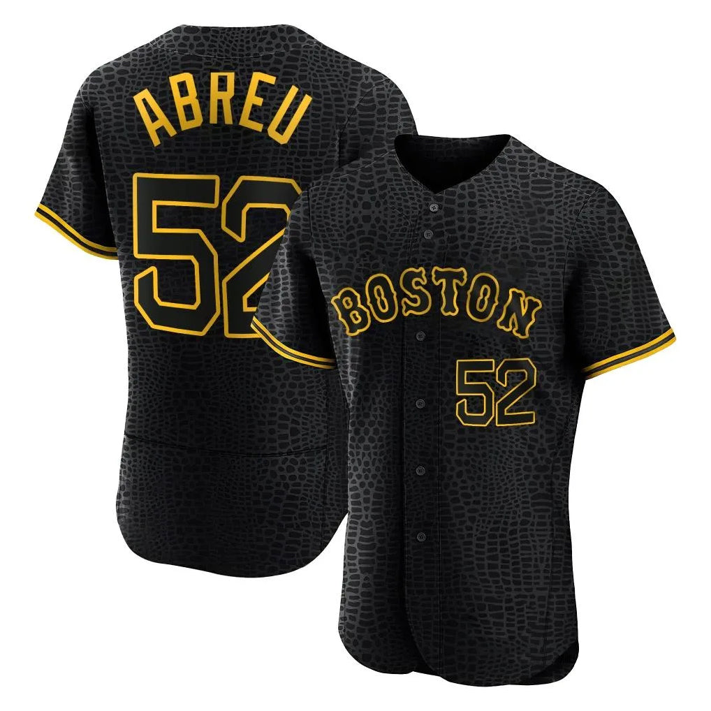 Boston Red Sox #52 Wilyer Abreu Player Black CLOTHIN Snake Skin City Limited Elite Home Stitched Jerseys