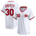 Cincinnati Reds #30 Ken Griffey White CLOTHIN Throwback Cooperstown Collection Limited Jersey