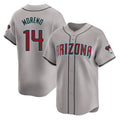 Arizona Diamondbacks #14 Gabriel Moreno Player Gray CLOTHIN Road Limited Home Game Stitched Jerseys