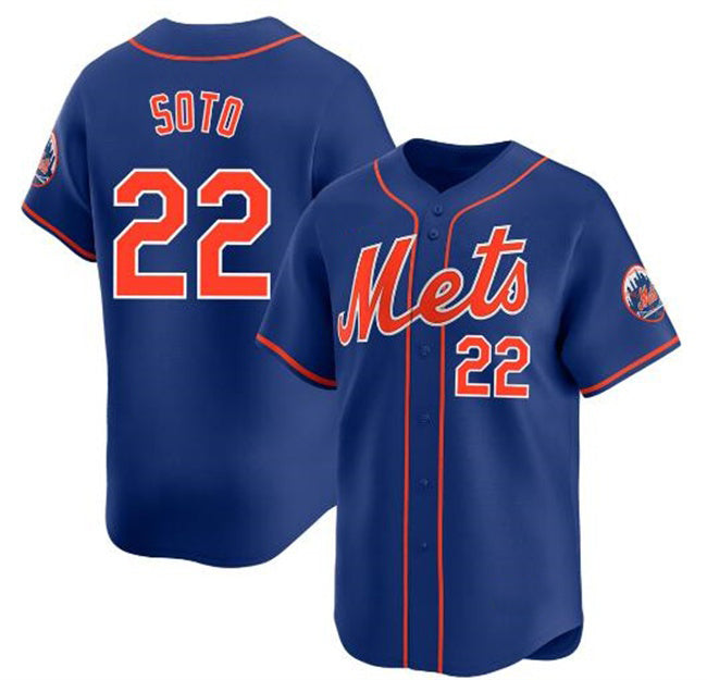New York Mets #22 Juan Soto Royal CLOTHIN 2024 Alternate Limited Stitched Jersey