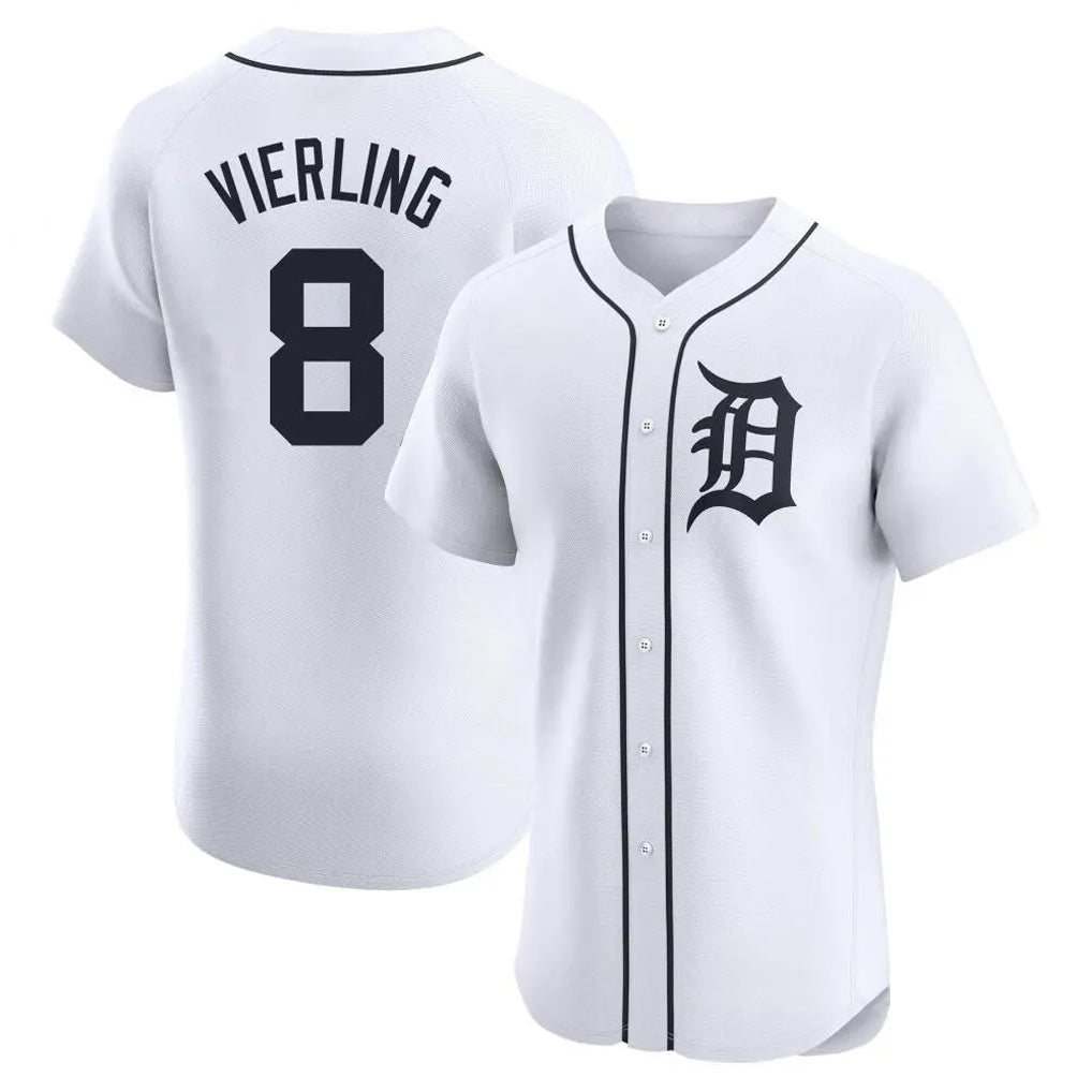 Detroit Tigers #8 Matt Vierling Player White CLOTHIN Limited Elite Home Stitched Jerseys
