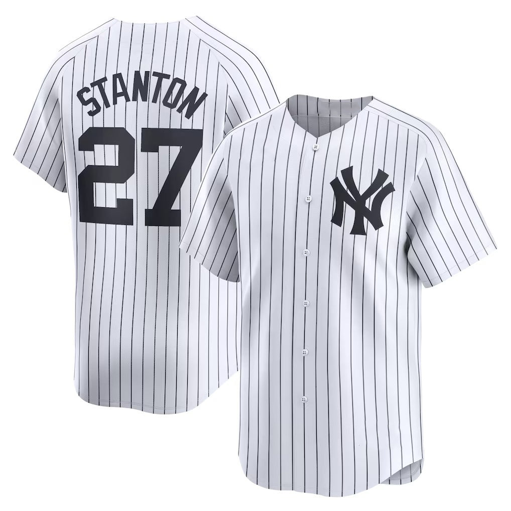 New York Yankees #27 Giancarlo Stanton White CLOTHIN Home Limited Player Jersey