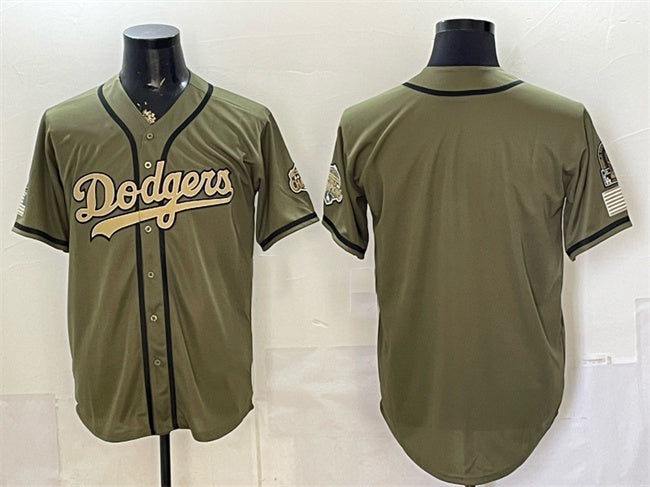 Los Angeles Dodgers Blank Olive CLOTHIN 2026 Armed Forces Day Stitched Jersey 2