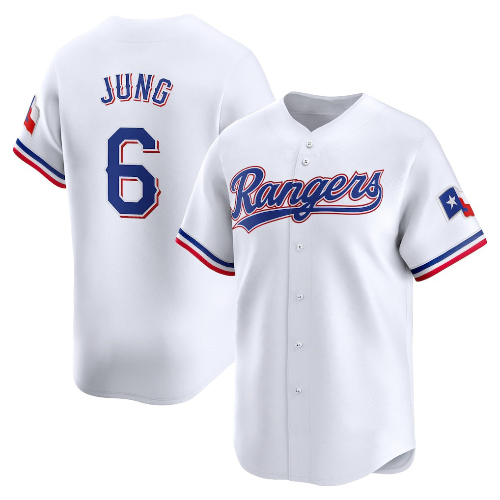 Texas Rangers #6 Josh Jung White CLOTHIN Home Limited Player Jersey