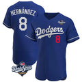 Los Angeles Dodgers #8 Enrique Hern¨¢ndez Player Royal CLOTHIN World Series Limited Elite Home Stitched Jerseys