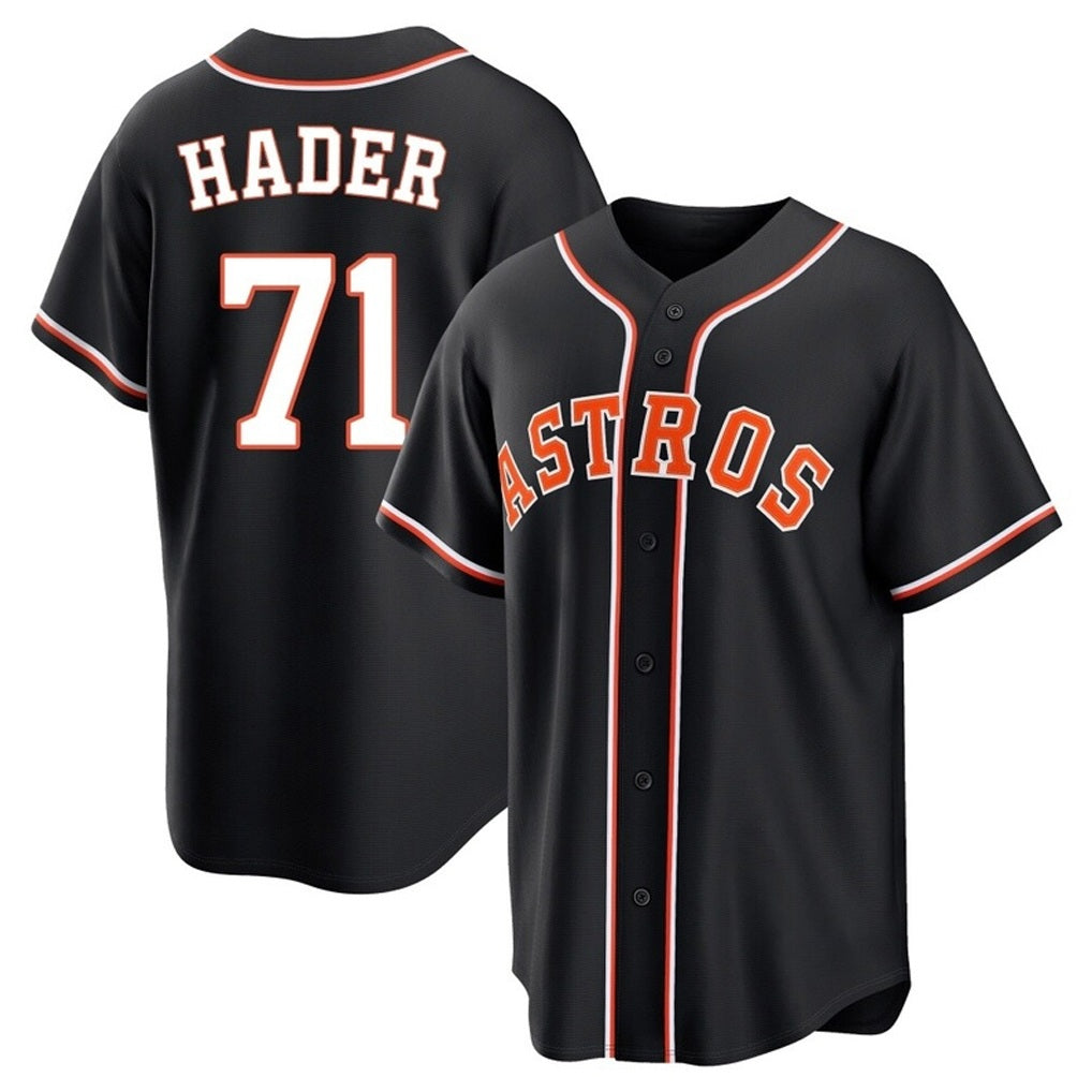 Houston Astros #71 Josh Hader Player Black CLOTHIN Fashion Out Home Game Stitched Jerseys