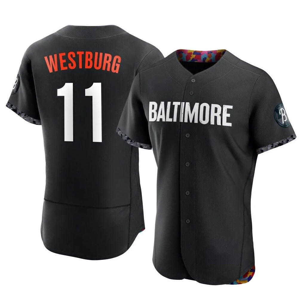 Baltimore Orioles #11 Jordan Westburg Player Black CLOTHIN City Connect Limited Elite Home Game Stitched Jerseys