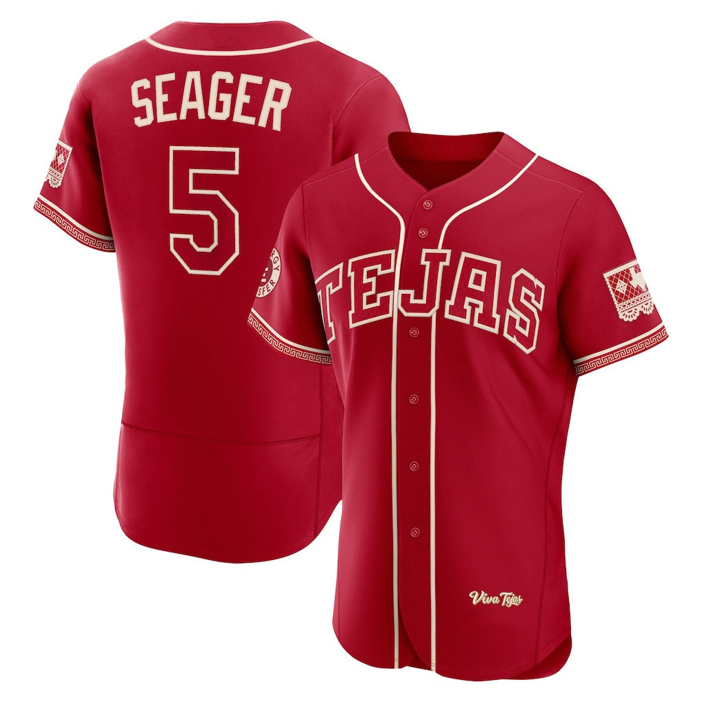 Texas Rangers #5 Corey Seager Red CLOTHIN 2026 City Connect Authentic Sponsor Patch Jersey