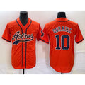 Houston Astros #10 Yuli Gurriel Orange CLOTHIN With Patch Cool Base Stitched Jersey