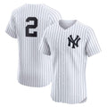 New York Yankees #2 Derek Jeter White CLOTHIN Home Elite Player Jersey