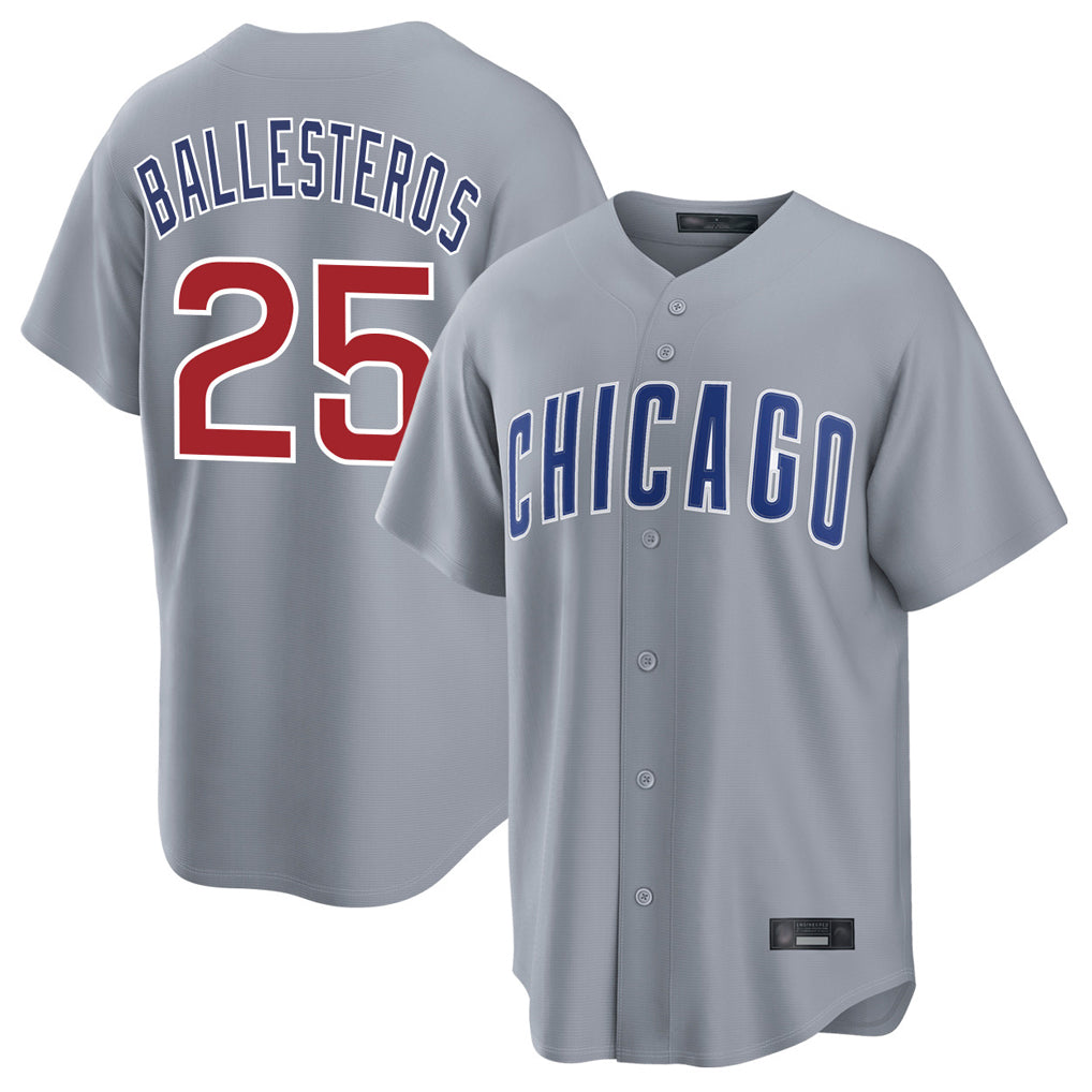 Chicago Cubs #25 Moises Ballesteros Player Gray CLOTHIN Home Game Stitched Jerseys