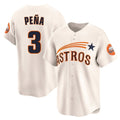 Houston Astros #3 Jeremy Pena Player Cream CLOTHIN Throwback Cooperstown Collection Limited Stitched Jerseys