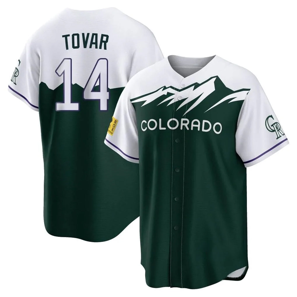 Colorado Rockies #14 Ezequiel Tovar Player Green CLOTHIN City Connect Home Game Stitched Jerseys
