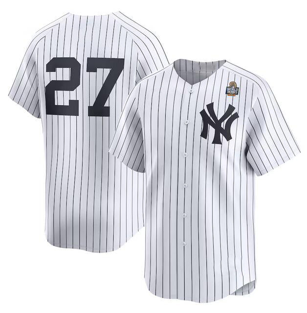New York Yankees #27 Giancarlo Stanton White CLOTHIN 2024 World Series Home Limited Stitched Jersey