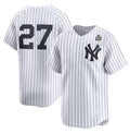 New York Yankees #27 Giancarlo Stanton White CLOTHIN 2024 World Series Home Limited Stitched Jersey