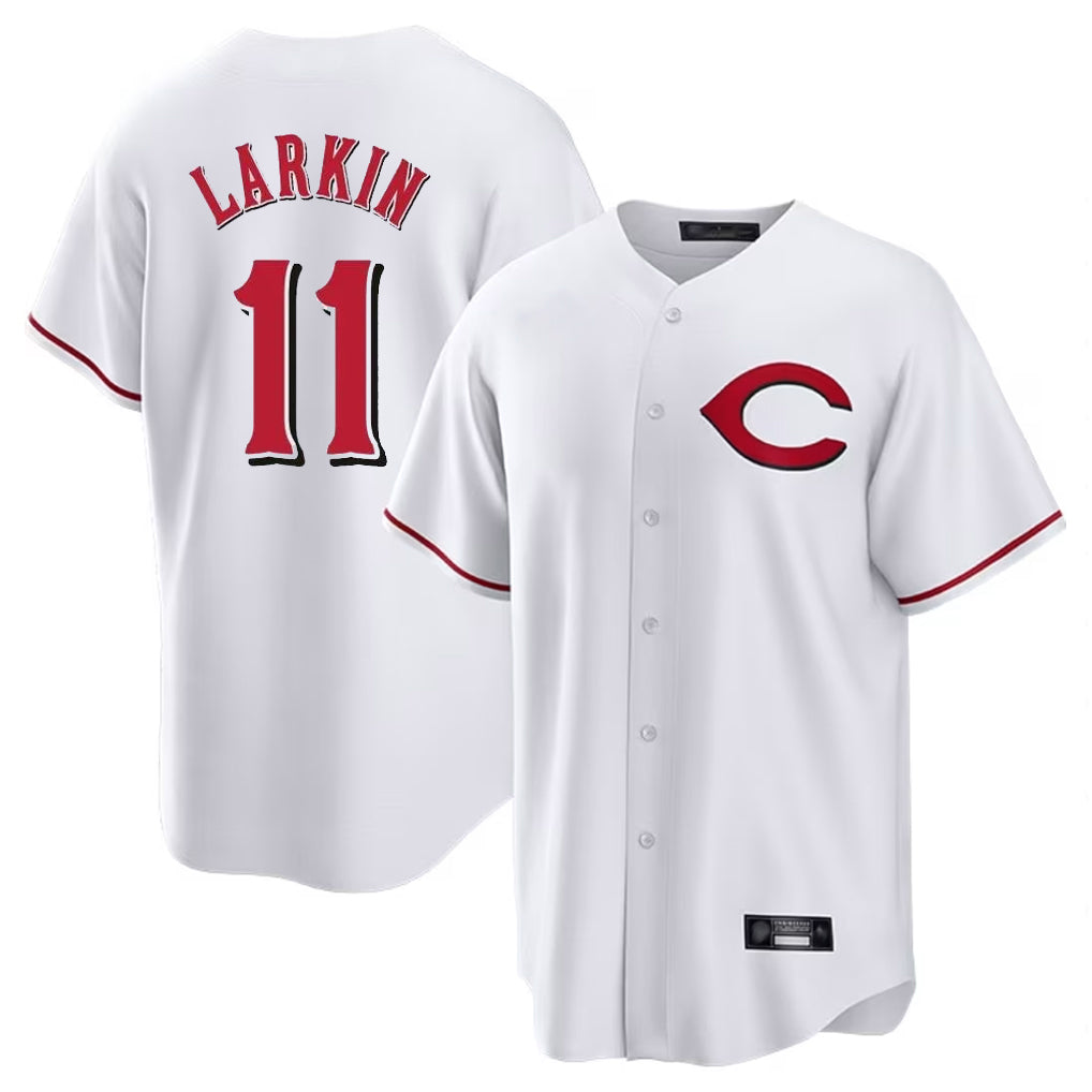 Cincinnati Reds #11 Barry Larkin Player White CLOTHIN Home Game Stitched Jerseys