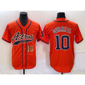 Houston Astros #10 Yuli Gurriel Number Orange CLOTHIN With Patch Cool Base Stitched Jersey