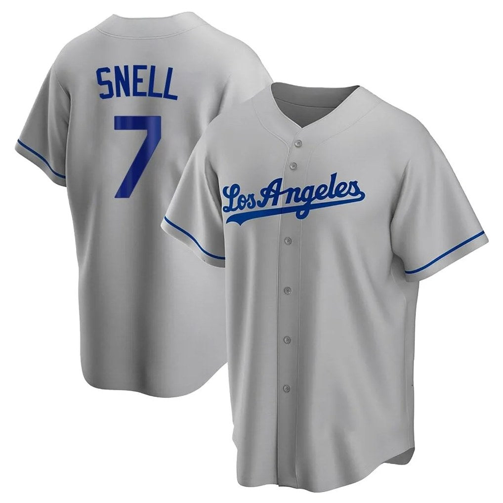 Los Angeles Dodgers #7 Blake Snell Player Gray CLOTHIN Road Game Stitched Jerseys