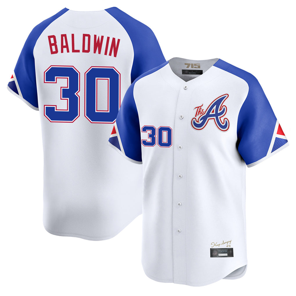 Atlanta Braves #30 Drake Baldwin Player White CLOTHIN City Connect Limited Home Game Stitched Jerseys