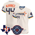 Houston Astros #44 Yordan Alvarez Player Cream CLOTHIN City Connect Texas Patch Vapor Premier Limited Elite Home Stitched Jerseys