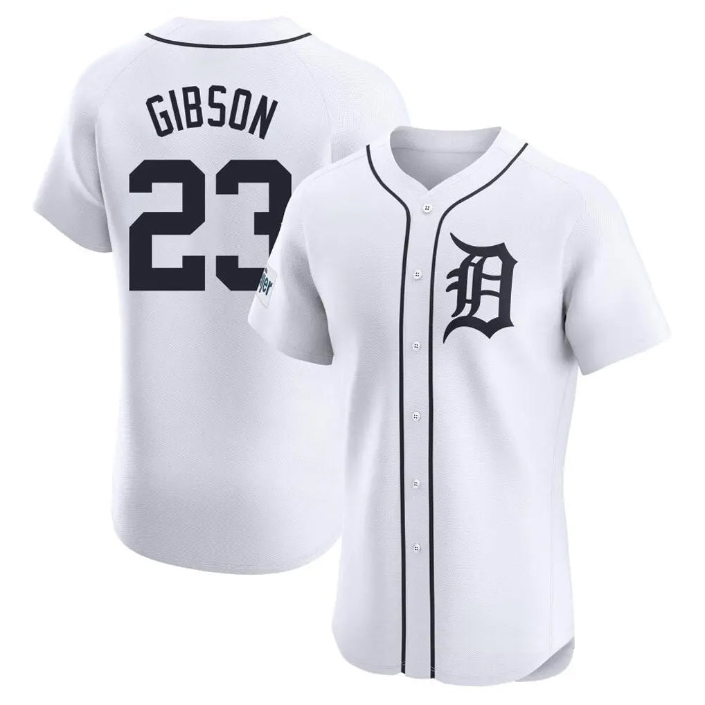 Detroit Tigers #23 Kirk Gibson Player White CLOTHIN Limited Elite Home Stitched Jerseys