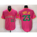 San Diego Padres #23 Fernando Tatis Jr. Pink CLOTHIN Cool Base Stitched Jerseys