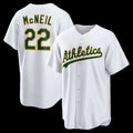 Oakland Athletics #22 Jeff McNeil White CLOTHIN Home Replica Jersey