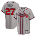 Atlanta Braves #27 Austin Riley Player Gray CLOTHIN Home Game Stitched Jerseys