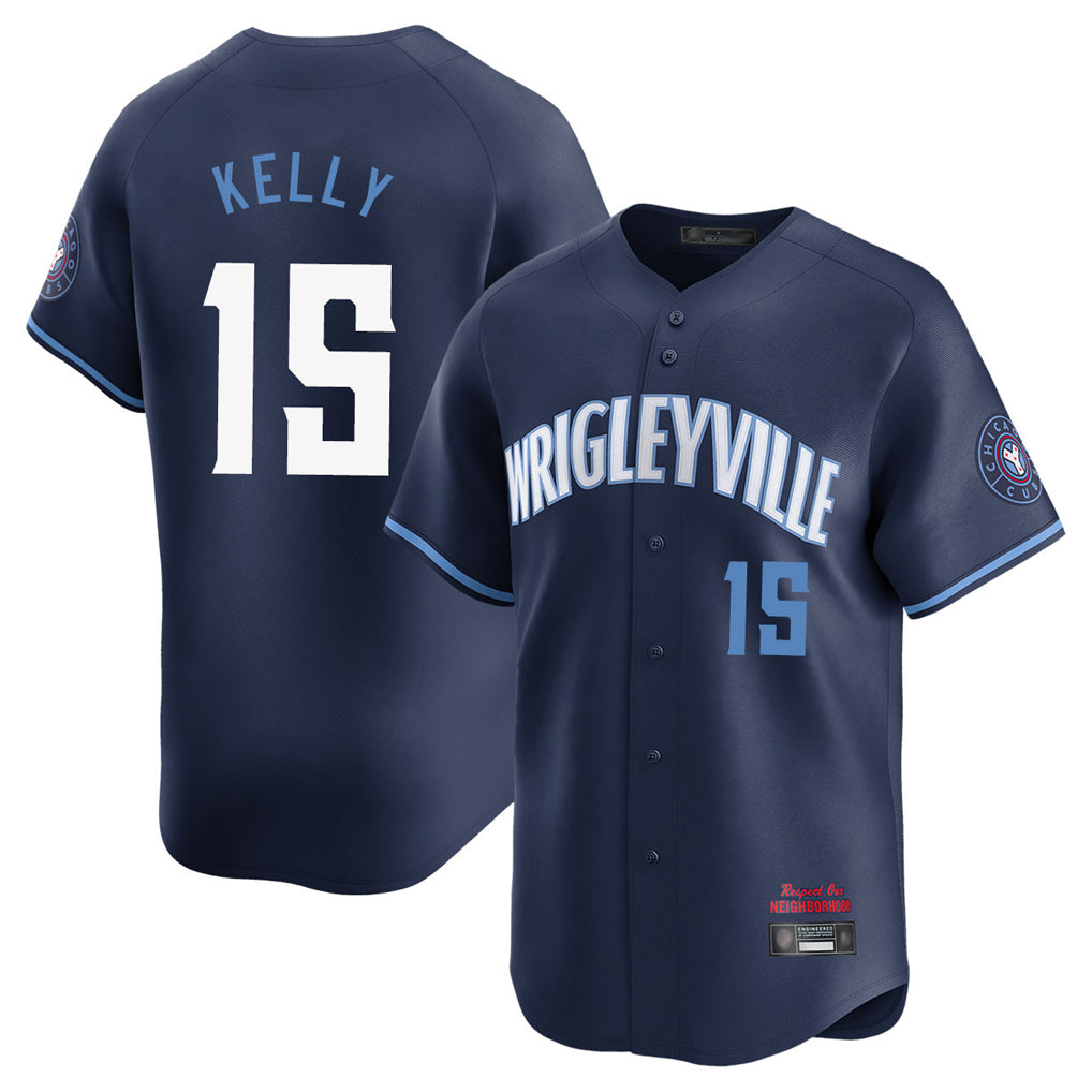 Chicago Cubs #15 Carson Kelly Player Navy CLOTHIN City Connect Limited Home Stitched Jerseys