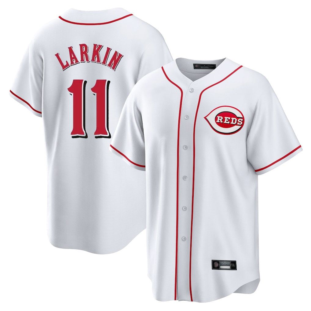 Cincinnati Reds #11 Barry Larkin Player White CLOTHIN Game Home Stitched Jerseys