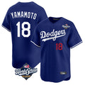 Los Angeles Dodgers #18 Yoshinobu Yamamoto Player Royal CLOTHIN World Series Limited Home Stitched Jerseys