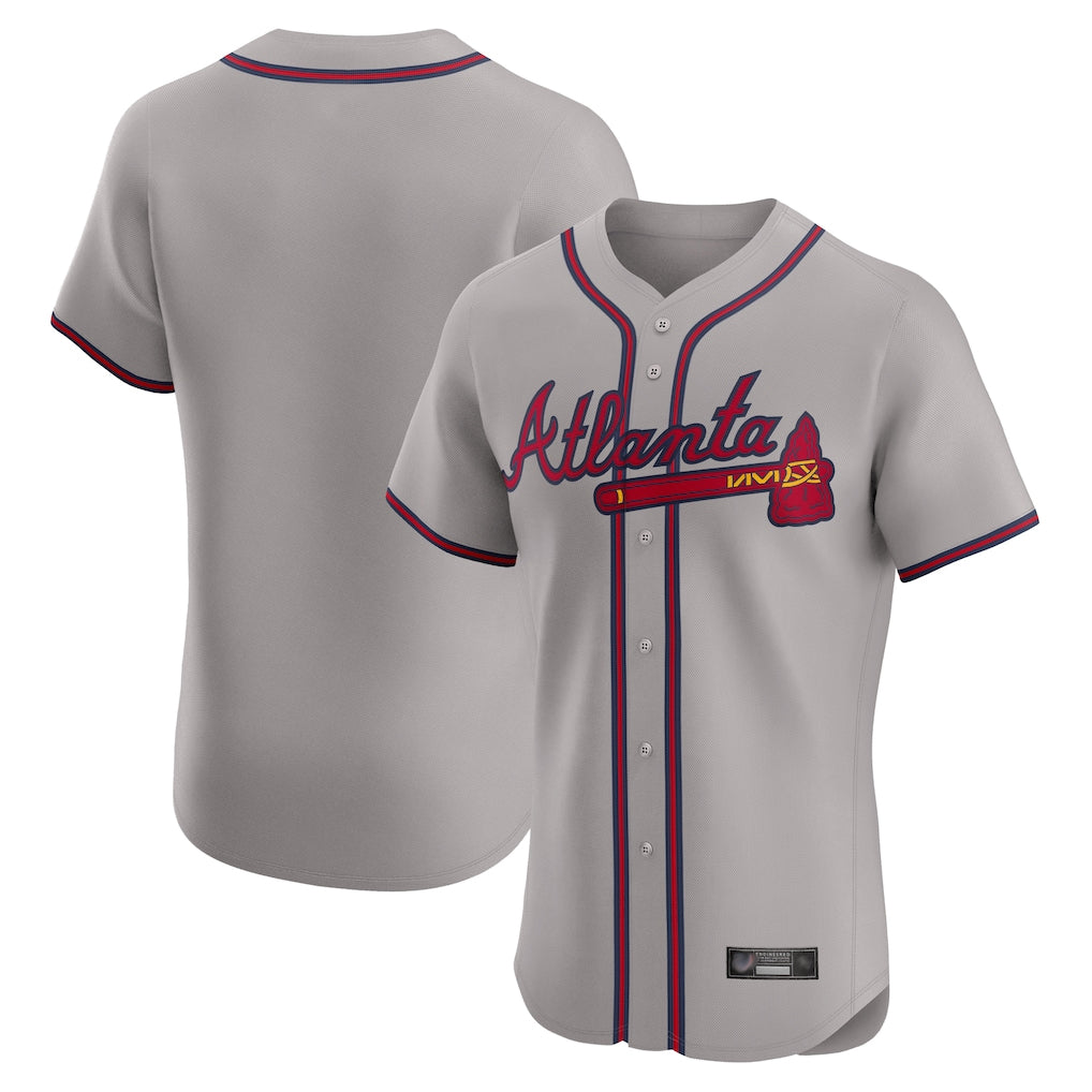 Atlanta Braves Gray CLOTHIN Limited Elite Home Game Blank Player Stitched Jerseys