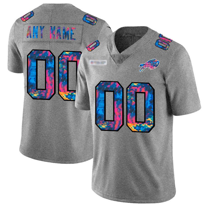 Custom B.Bills Multi-Color Gray CLOTHIN 2020 Crucial Catch Vapor Untouchable Limited Jersey