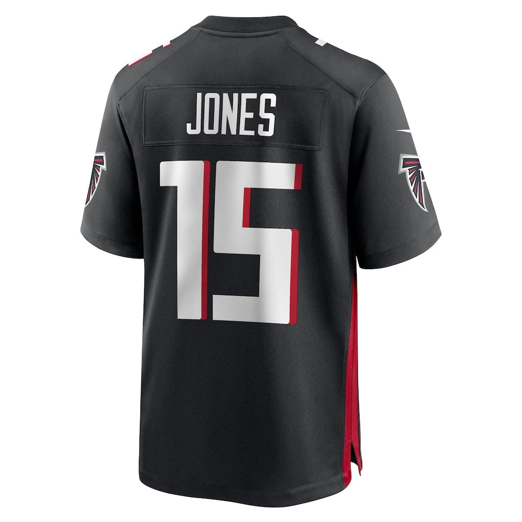 A.Falcons #15 Emory Jones Black CLOTHIN Team Game Jersey