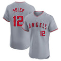 Los Angeles Angels #12 Jorge Soler Player Gray CLOTHIN Home Limited Elite Stitched Jerseys