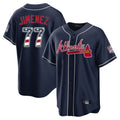 Atlanta Braves #77 Joe Jimenez Player Navy CLOTHIN USA 250 Fourth Of July Limited Home Game Stitched Jerseys