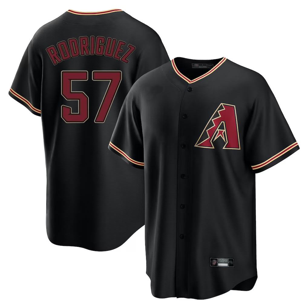 Arizona Diamondbacks #57 Eduardo Rodriguez Player Black CLOTHIN Limited Home Stitched Jerseys