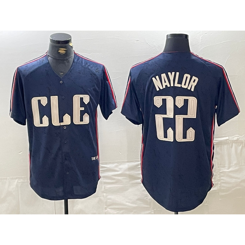 Cleveland Guardians #22 Josh Naylor Navy CLOTHIN 2024 City Connect Limited Stitched Jersey